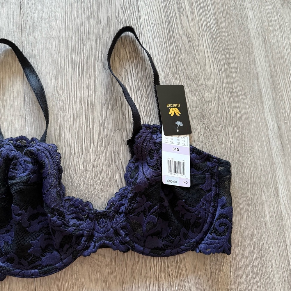 Wacoal Instant Icon Lace Underwire Bra in Eclipse - Picture 5 of 13